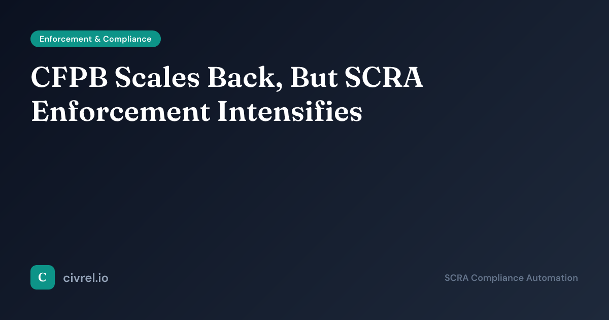 Scra Liquid CFPB Scales Back, But SCRA Enforcement Intensifies | Civrel