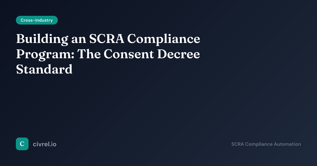 Scra Coverage Building an SCRA Compliance Program: The Consent Decree Standard | Civrel